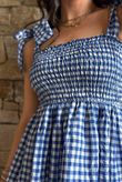 Nonni Gingham Bandeau Cami Malibu Blue